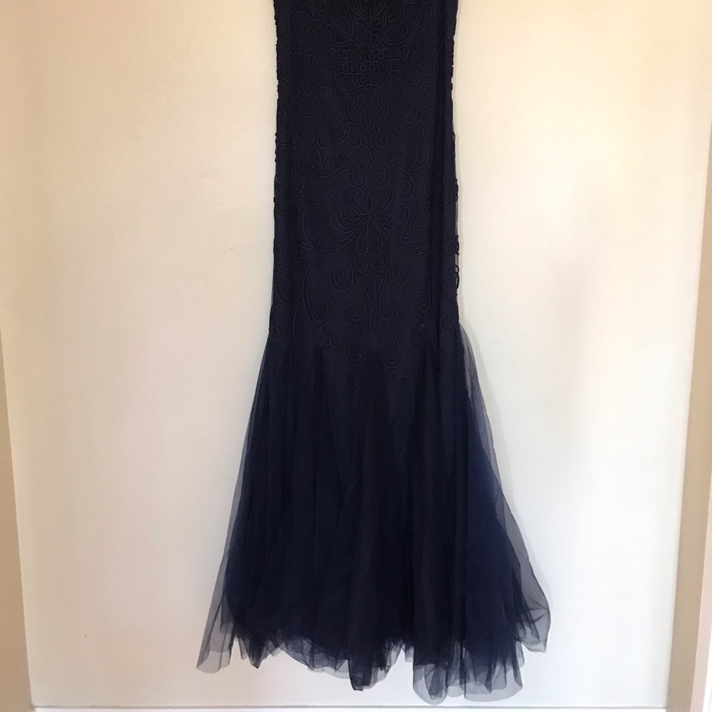 David’s Bridal navy bridesmaid dress